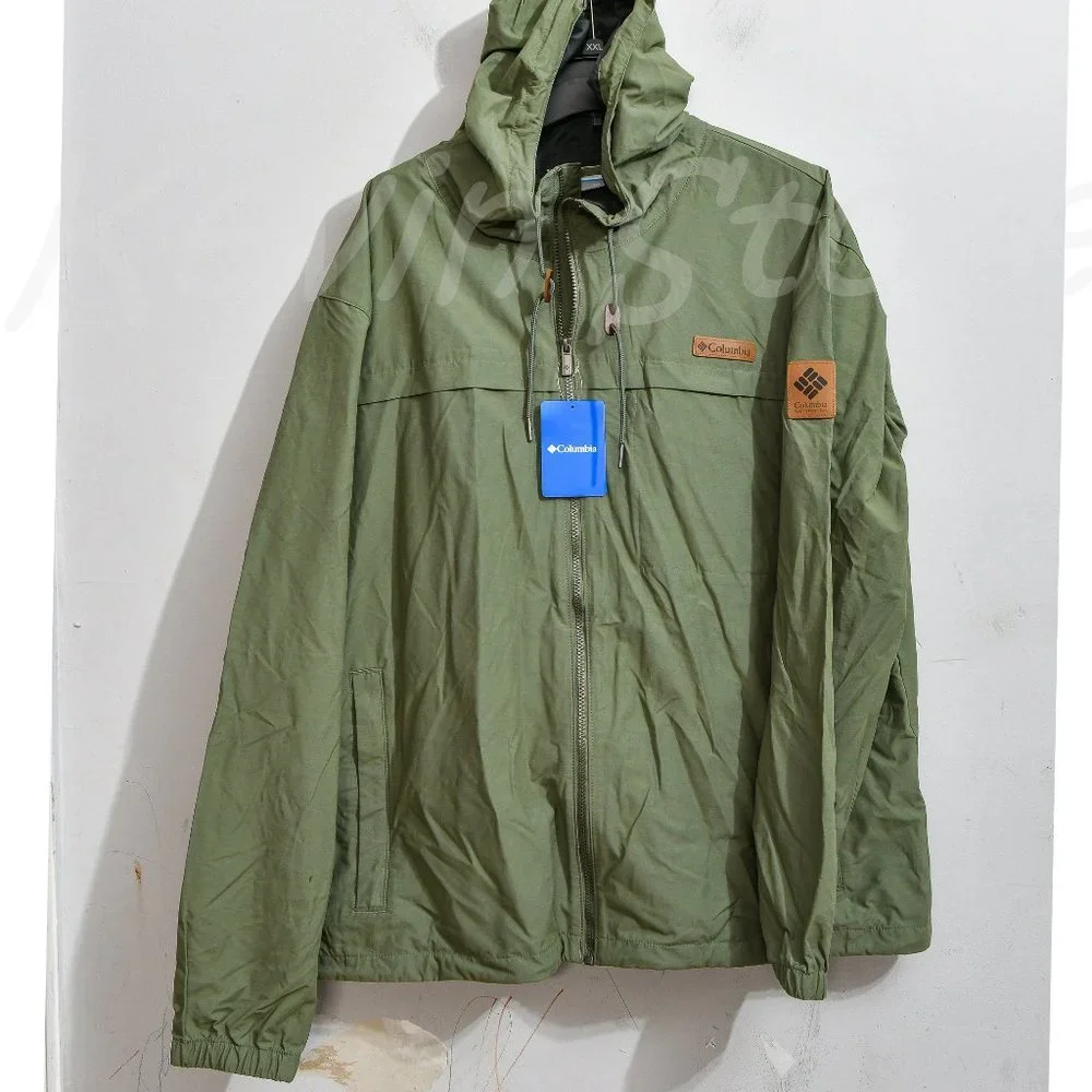 NWT Columbia Men's wheeler peak windbreaker green - Picture 1 of 10
